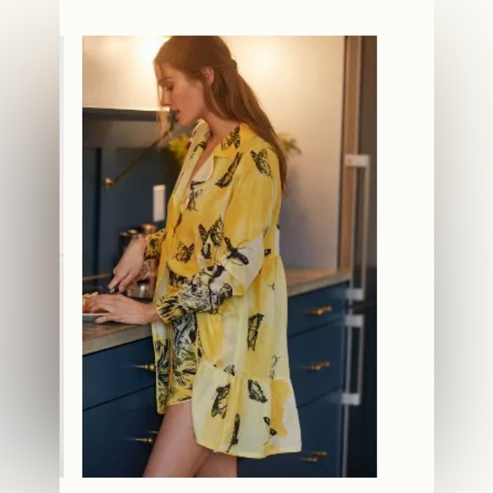 Anthropologie Butterfly Pajama Lounge Set